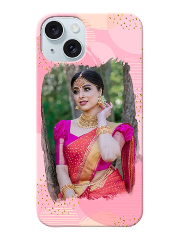 Custom iPhone 15 Plus Phone Covers for Girls: Gold Glitter Splash Design