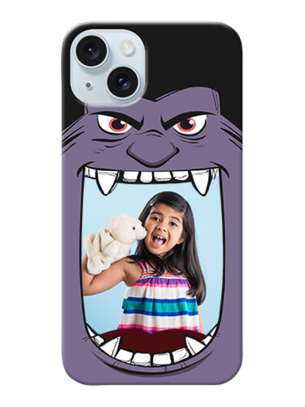 Custom iPhone 15 Plus Personalised Phone Covers: Angry Monster Design