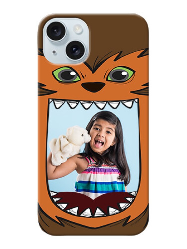 Custom iPhone 15 Plus Phone Covers: Owl Monster Back Case Design