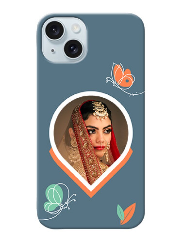 Custom iPhone 15 Plus Custom Mobile Case with Droplet Butterflies Design