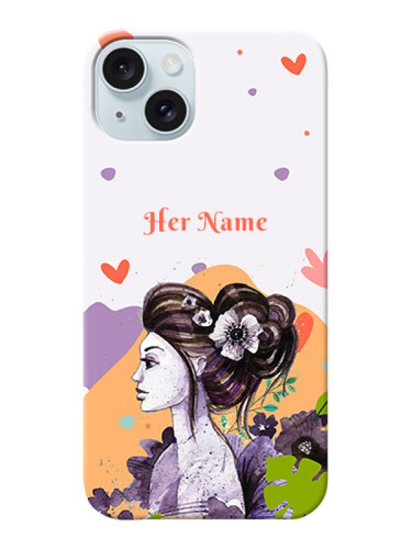 Custom iPhone 15 Plus Personalized Phone Case with Woman And Nature Design