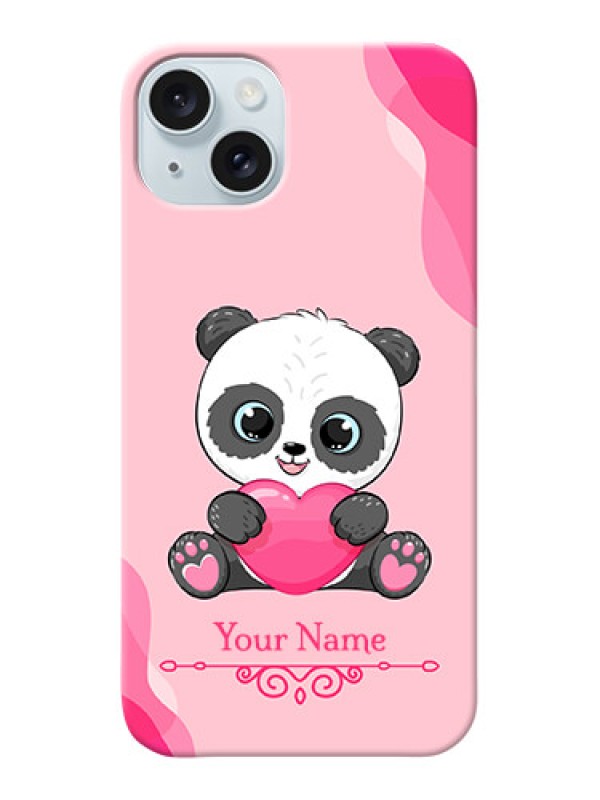 Custom iPhone 15 Plus Custom Mobile Case with Cute Panda Design