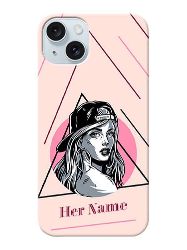 Custom iPhone 15 Plus Personalized Phone Case with Rockstar Girl Design