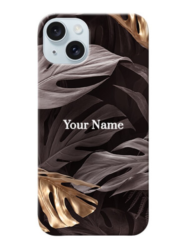 Custom iPhone 15 Plus Personalised Phone Case with Wild Leaves digital paint Design