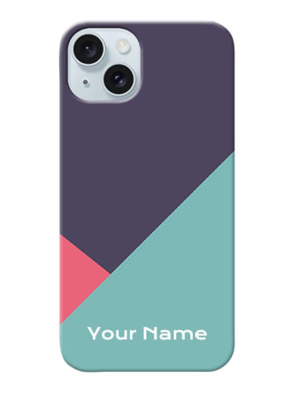 Custom iPhone 15 Plus Custom Mobile Case with Tri Color abstract Design