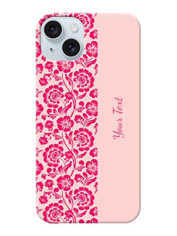 Custom iPhone 15 Plus Custom Phone Case with Attractive Floral Pattern Design