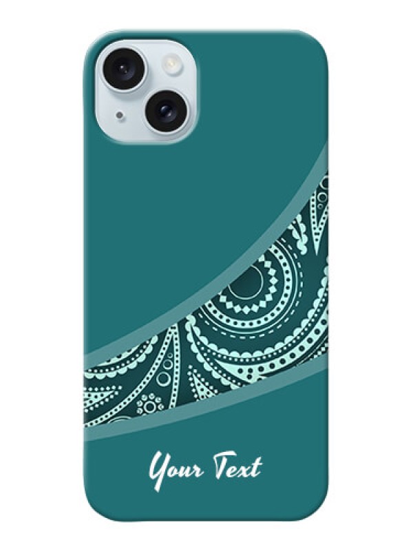 Custom iPhone 15 Plus Photo Printing on Case with semi visible floral Design