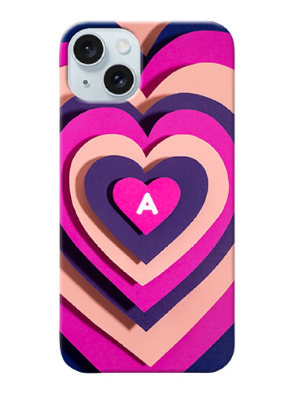 Custom iPhone 15 Plus Custom Mobile Case with Cute Heart Pattern Design