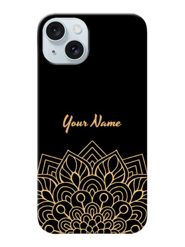 Custom iPhone 15 Plus Custom Phone Case with Golden mandala Design