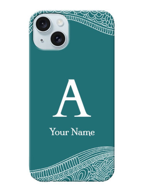 Custom iPhone 15 Plus Personalized Phone Case with line art pattern with custom name Design