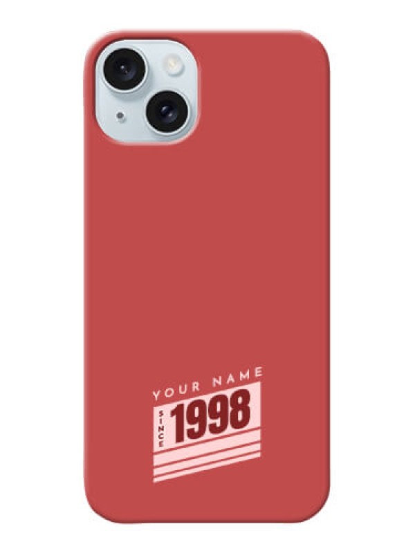 Custom iPhone 15 Plus Custom Phone Case with Red custom year of birth Design