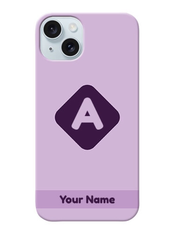 Custom iPhone 15 Plus Custom Mobile Case with Custom Letter in curved badge Design