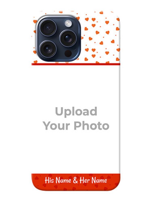 Custom iPhone 15 Pro Max Phone Back Covers: Orange Love Symbol Design