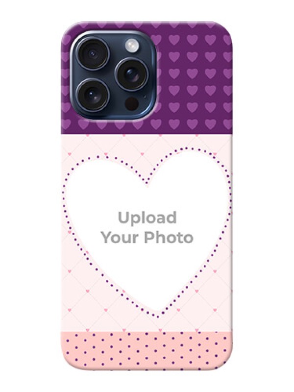 Custom iPhone 15 Pro Max Mobile Back Covers: Violet Love Dots Design