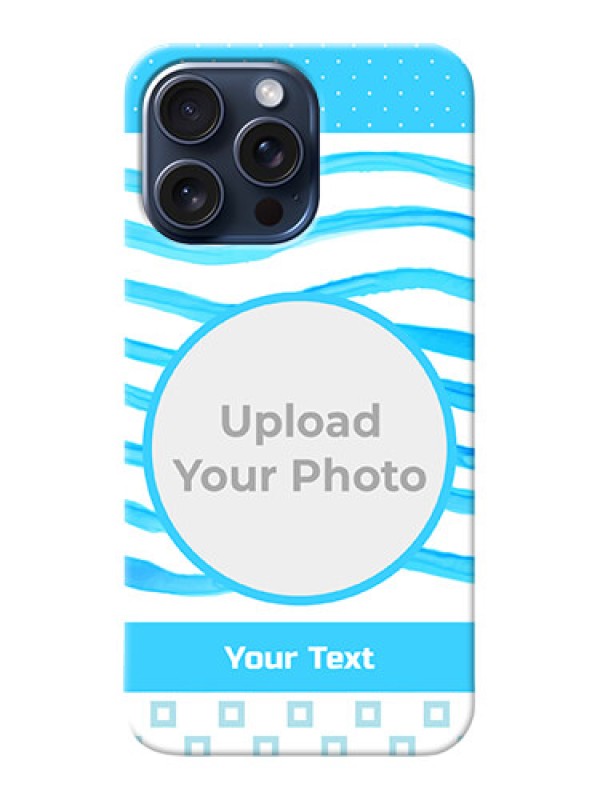 Custom iPhone 15 Pro Max phone back covers: Simple Blue Case Design