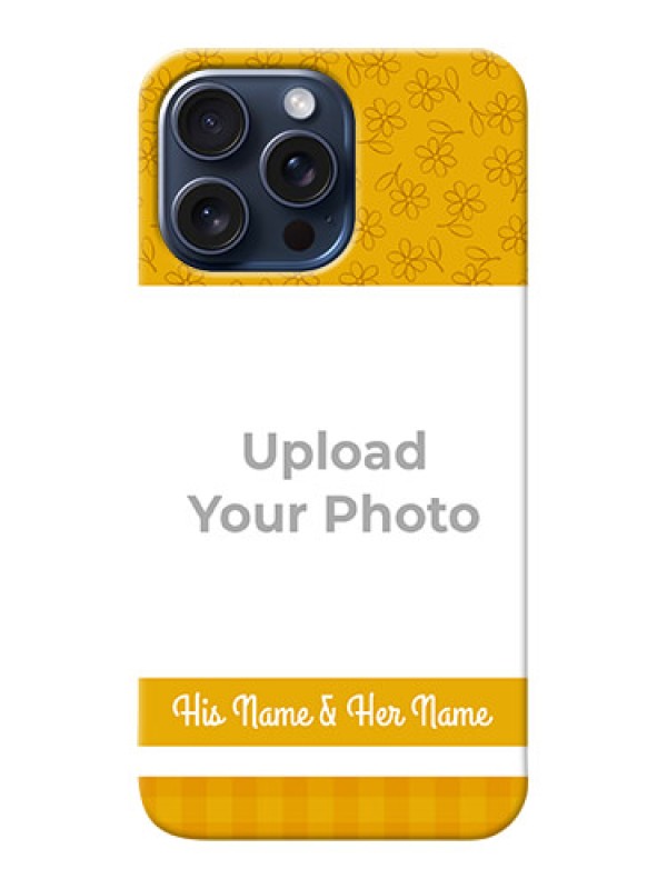 Custom iPhone 15 Pro Max mobile phone covers: Yellow Floral Design
