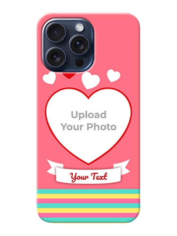 Custom iPhone 15 Pro Max Personalised mobile covers: Love Doodle Design