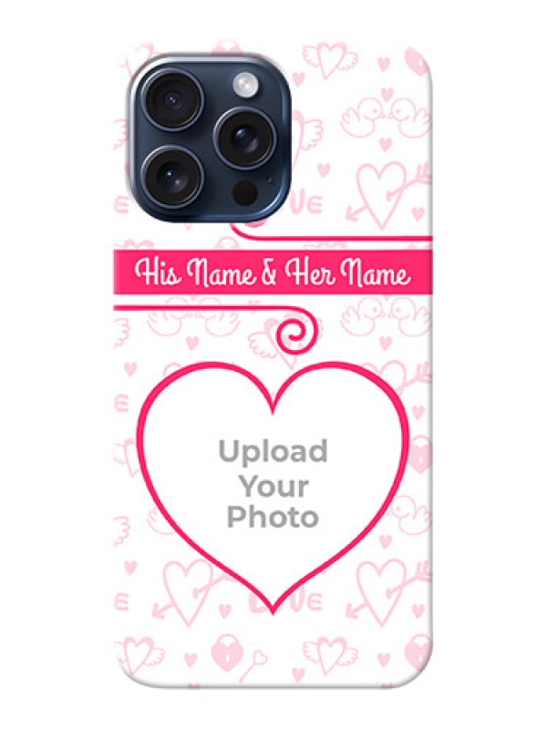 Custom iPhone 15 Pro Max Personalized Phone Cases: Heart Shape Love Design