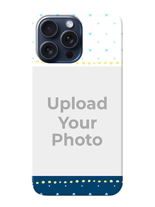 Custom iPhone 15 Pro Max Phone Covers: White and Blue Abstract Design