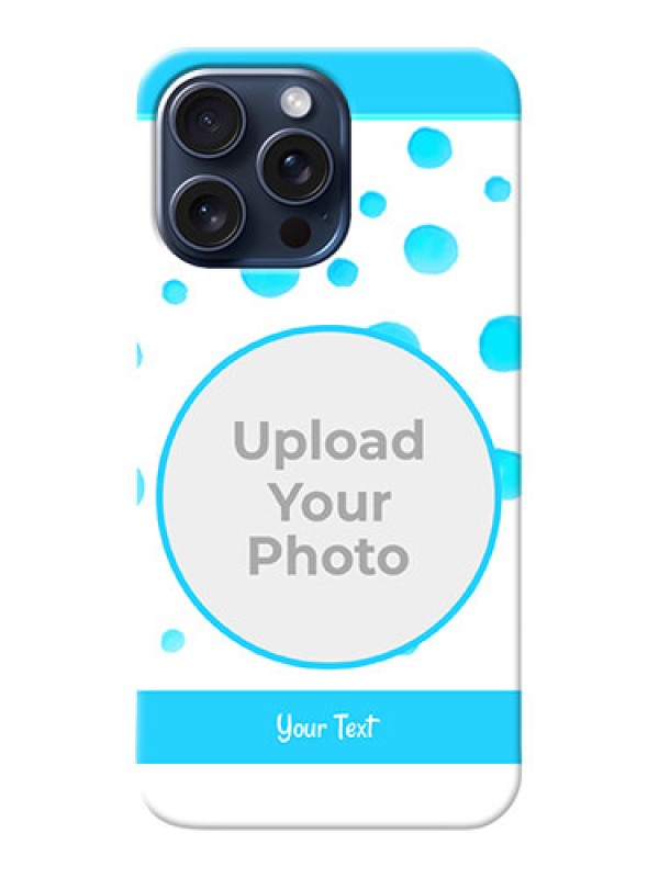 Custom iPhone 15 Pro Max Custom Phone Covers: Blue Bubbles Pattern Design