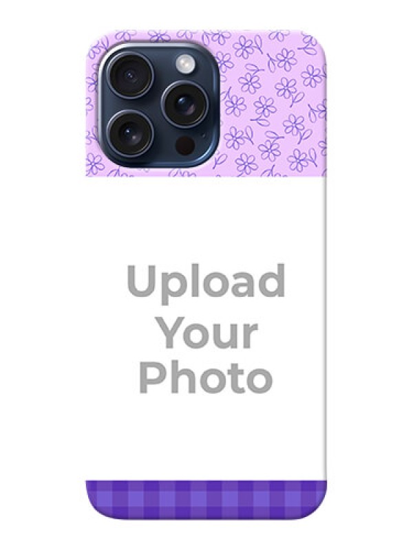 Custom iPhone 15 Pro Max Mobile Cases: Purple Floral Design
