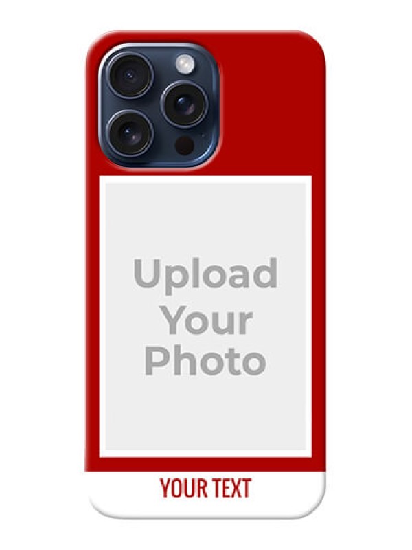 Custom iPhone 15 Pro Max mobile phone covers: Simple Red Color Design