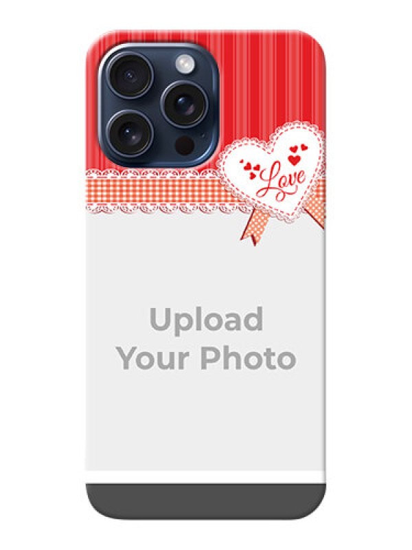 Custom iPhone 15 Pro Max phone cases online: Red Love Pattern Design