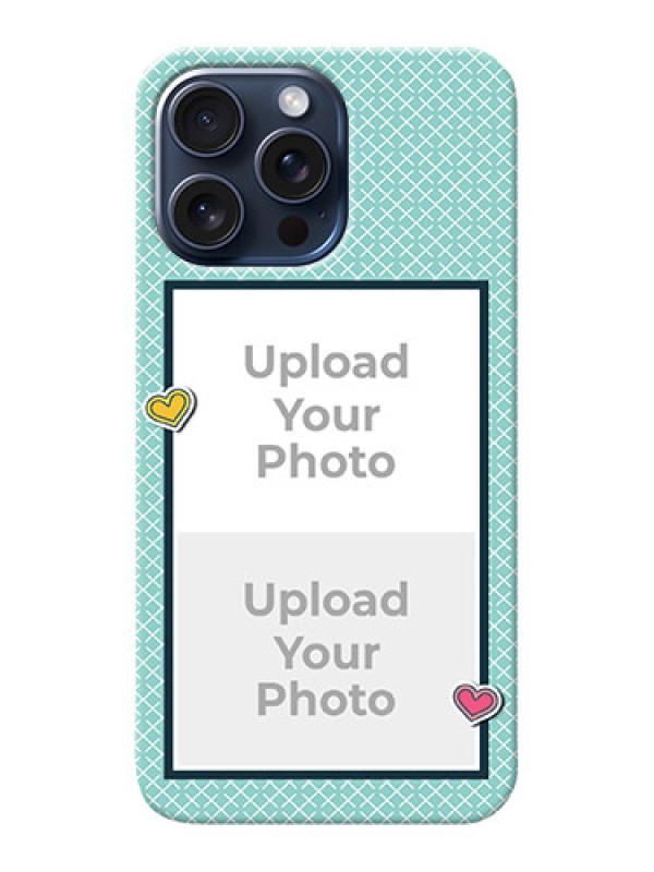Custom iPhone 15 Pro Max Custom Phone Cases: 2 Image Holder with Pattern Design