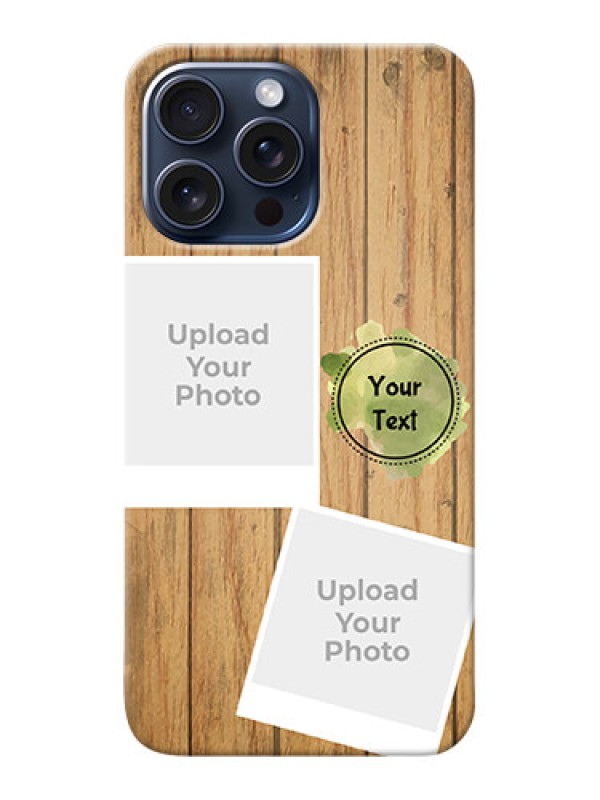 Custom iPhone 15 Pro Max Custom Mobile Phone Covers: Wooden Texture Design