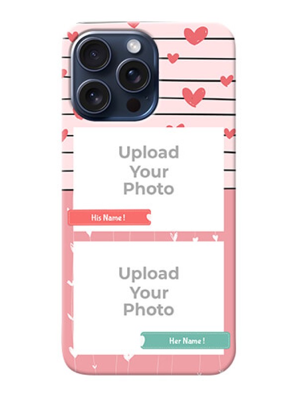 Custom iPhone 15 Pro Max custom mobile covers: Photo with Heart Design