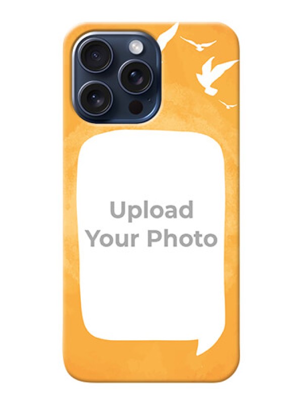 Custom iPhone 15 Pro Max Phone Covers: Water Color Design with Bird Icons