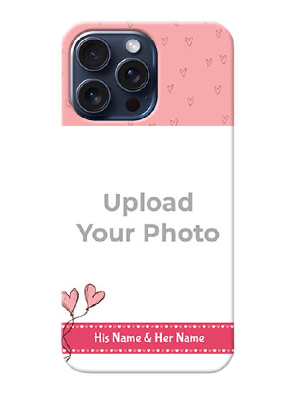 Custom iPhone 15 Pro Max phone back covers: Love Design Peach Color