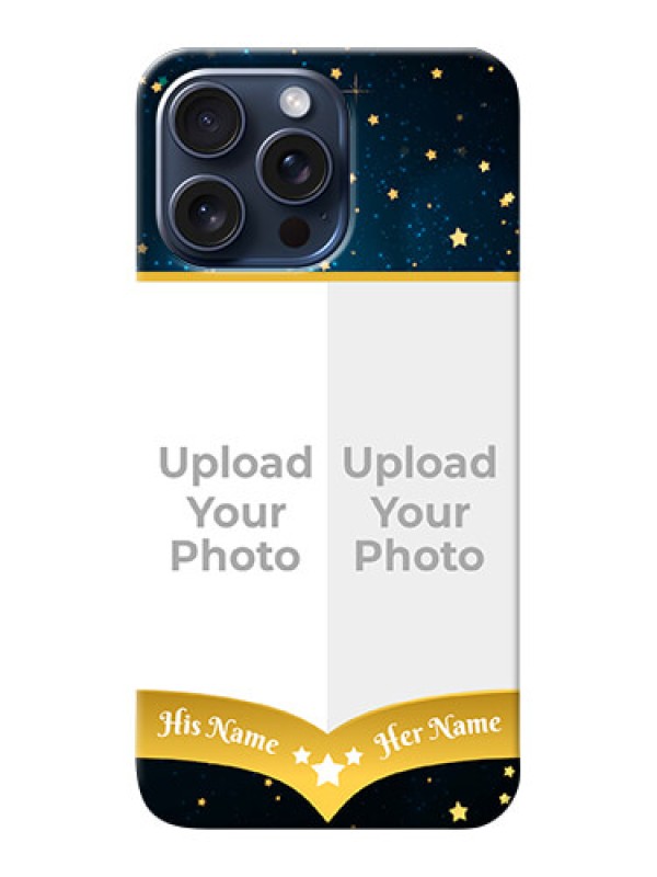 Custom iPhone 15 Pro Max Mobile Covers Online: Galaxy Stars Backdrop Design