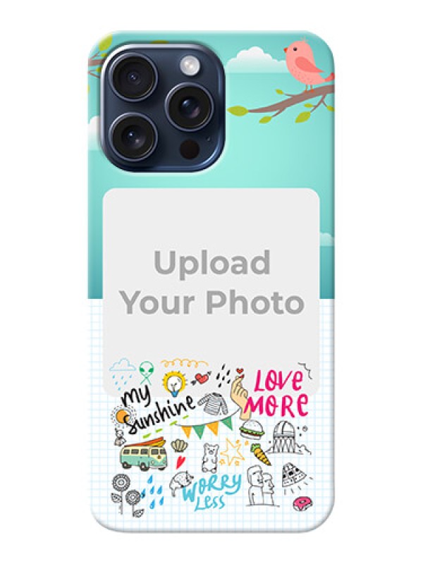 Custom iPhone 15 Pro Max phone cases online: Doodle love Design