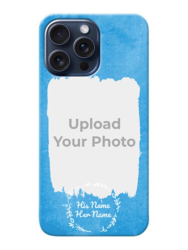 Custom iPhone 15 Pro Max custom mobile cases: Blue Color Vintage Design