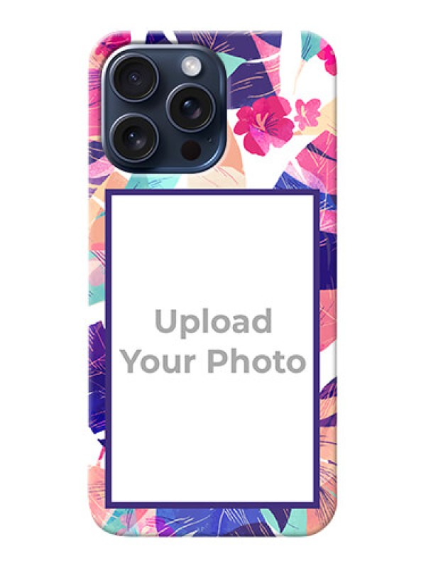Custom iPhone 15 Pro Max Personalised Phone Cases: Abstract Floral Design