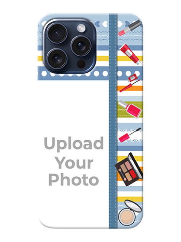 Custom iPhone 15 Pro Max Personalized Mobile Cases: Makeup Icons Design