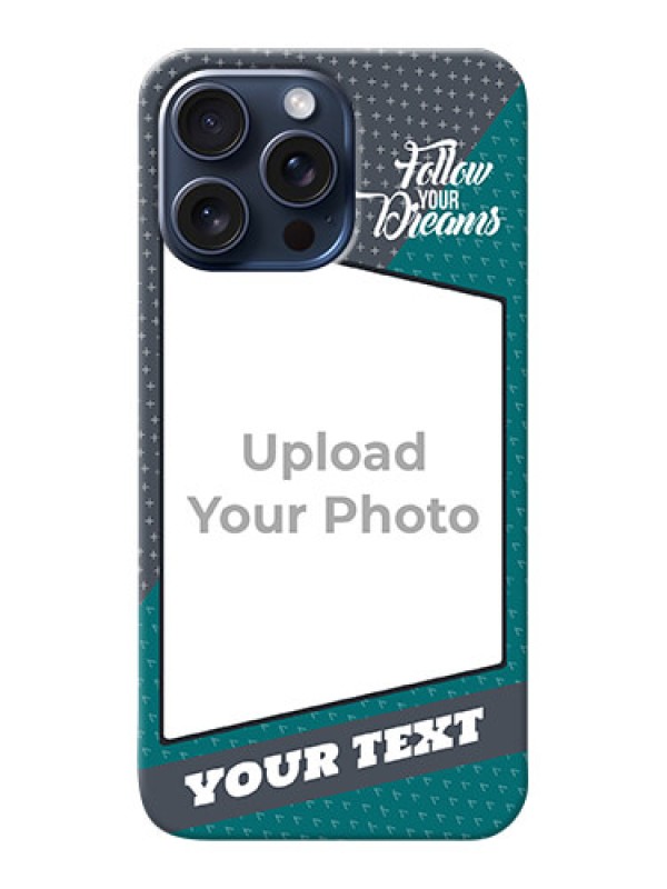 Custom iPhone 15 Pro Max Back Covers: Background Pattern Design with Quote