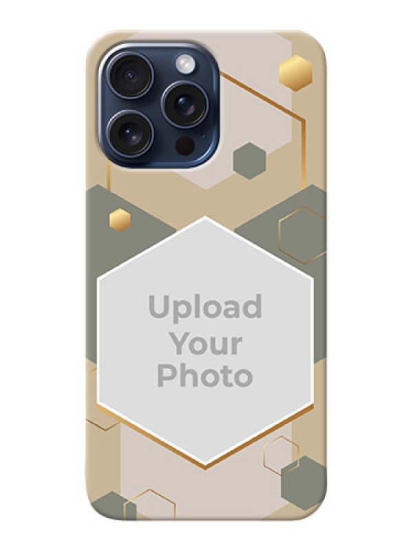 Custom iPhone 15 Pro Max Photo Printing on Case with Stylish Hexagon Pattern Design