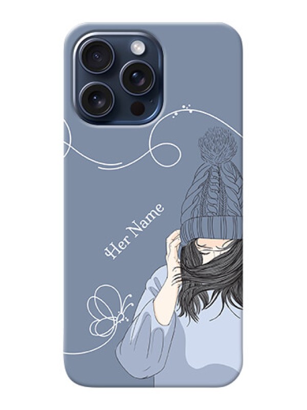 Custom iPhone 15 Pro Max Custom Mobile Case with Girl in winter outfit Design