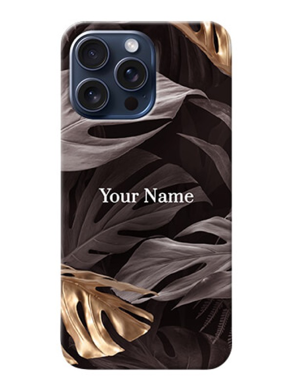 Custom iPhone 15 Pro Max Personalised Phone Case with Wild Leaves digital paint Design