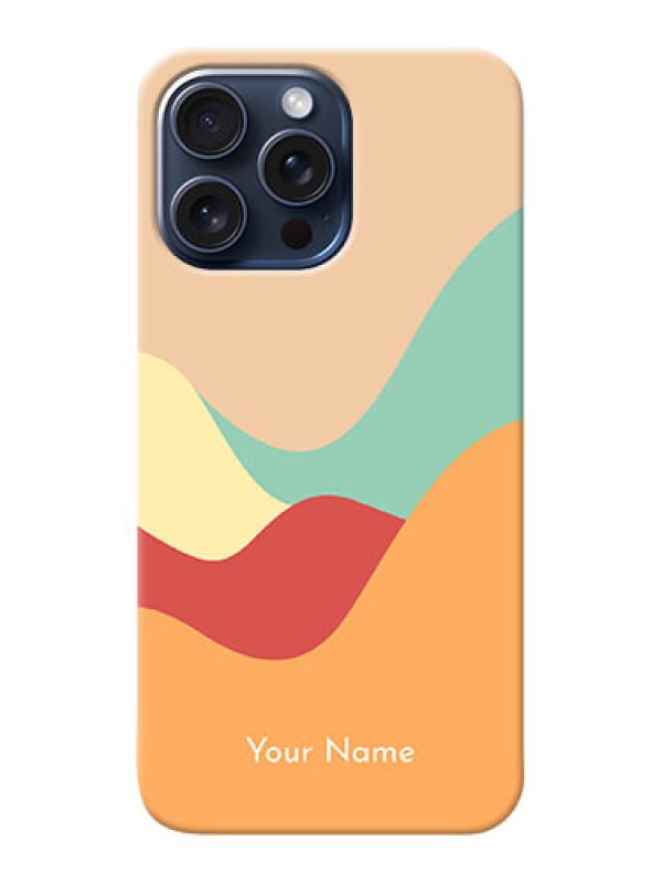 Custom iPhone 15 Pro Max Personalized Phone Case with Ocean Waves Multiwithcolour Design