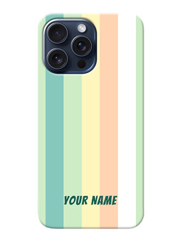 Custom iPhone 15 Pro Max Photo Printing on Case with Multiwithcolour Stripes Design