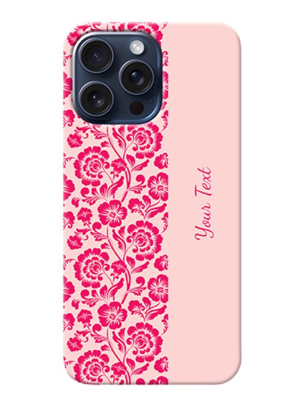 Custom iPhone 15 Pro Max Custom Phone Case with Attractive Floral Pattern Design