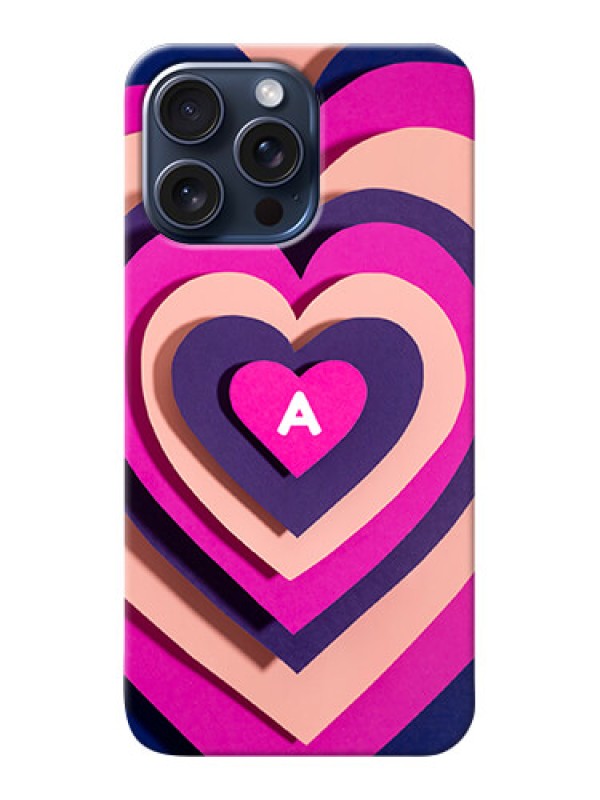 Custom iPhone 15 Pro Max Custom Mobile Case with Cute Heart Pattern Design