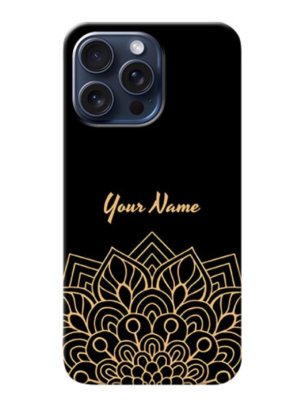 Custom iPhone 15 Pro Max Custom Phone Case with Golden mandala Design