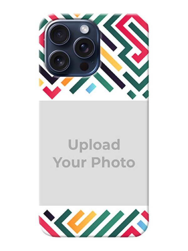 Custom iPhone 15 Pro Max Personalized Phone Case with Colorful Maze Pattern Design