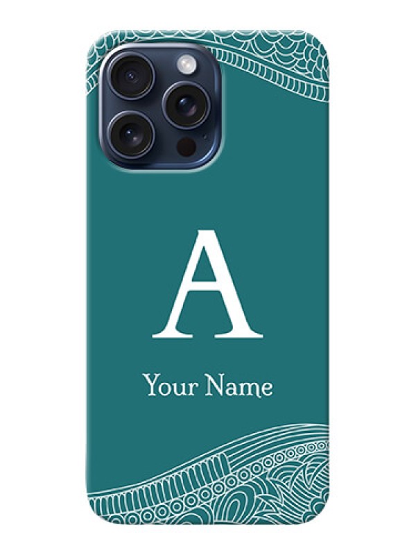 Custom iPhone 15 Pro Max Personalized Phone Case with line art pattern with custom name Design