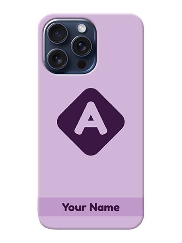 Custom iPhone 15 Pro Max Custom Mobile Case with Custom Letter in curved badge Design