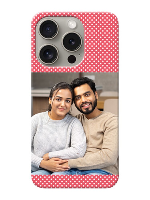 Custom iPhone 15 Pro Custom Mobile Case with White Dotted Design